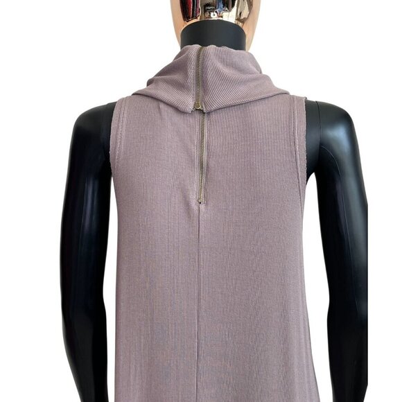 Umgee Taupe Cowl Neck Sleeveless A-Line Swing Dress - Size Small - Picture 6 of 10